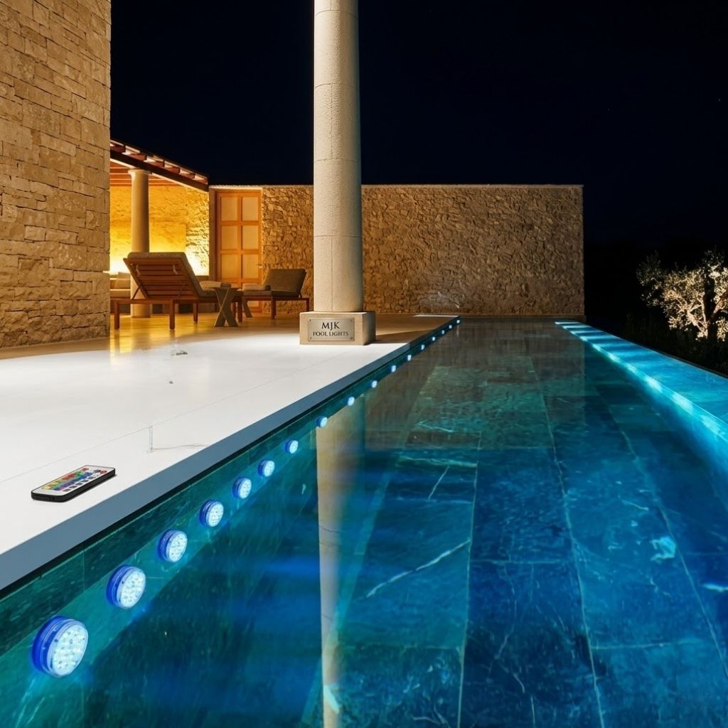 Pool light shown with dynamic color modes.
