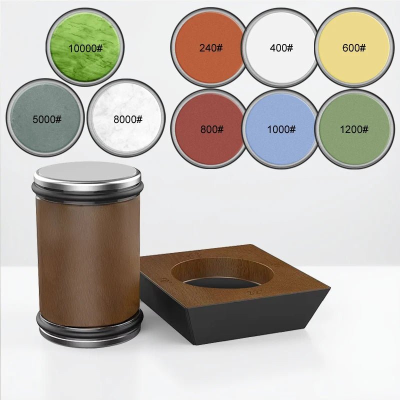 Rolling Knife Sharpener with diamond grinder and wood base — product image 3