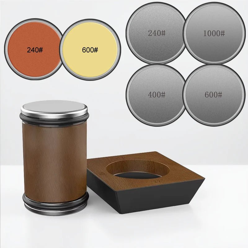 Rolling Knife Sharpener with diamond grinder and wood base — product image 5