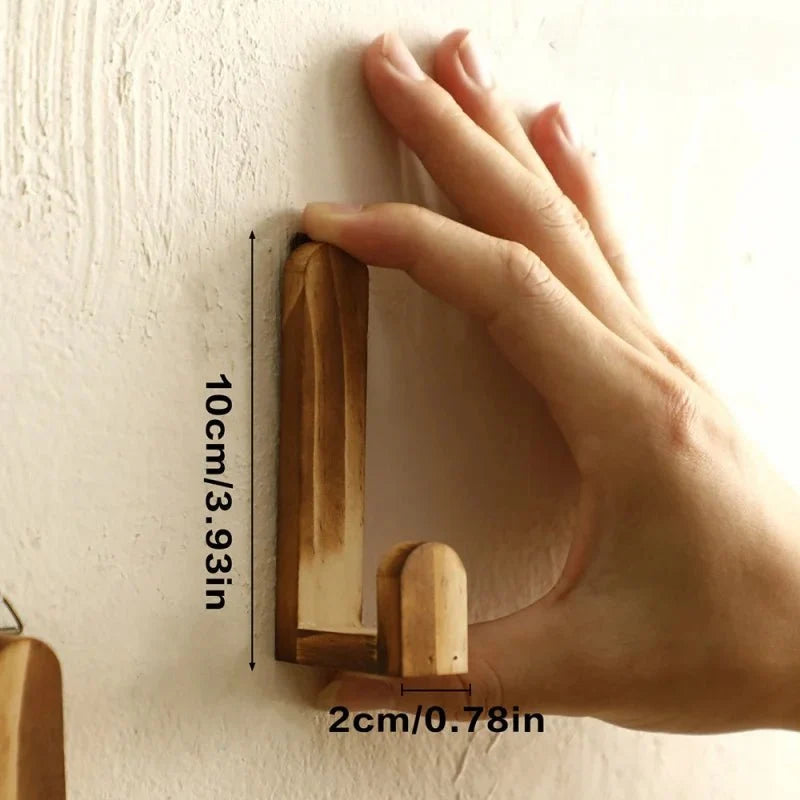 Wooden Wall Hooks | Space-Saving Set of Four - Wall Hooks product view 5