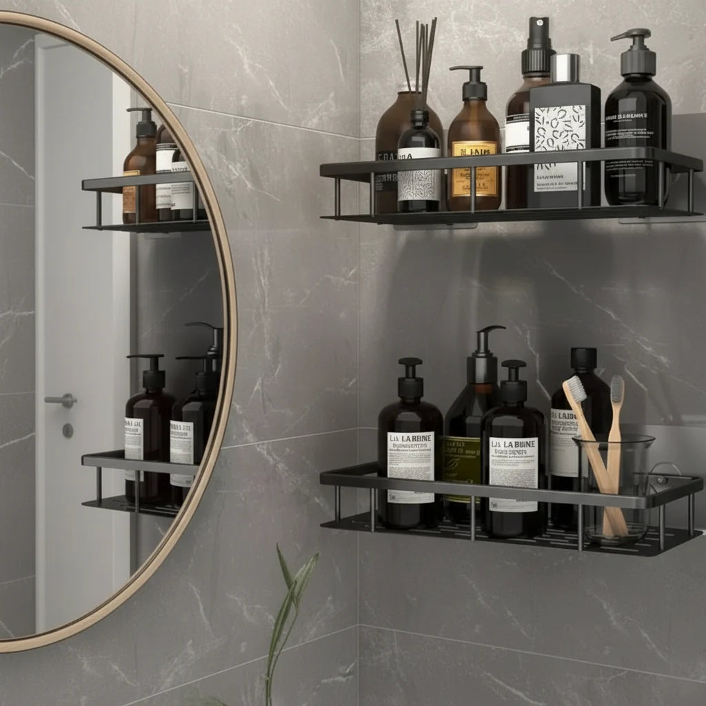 Adhesive Shower Shelf with drill-free bathroom storage — product image 3