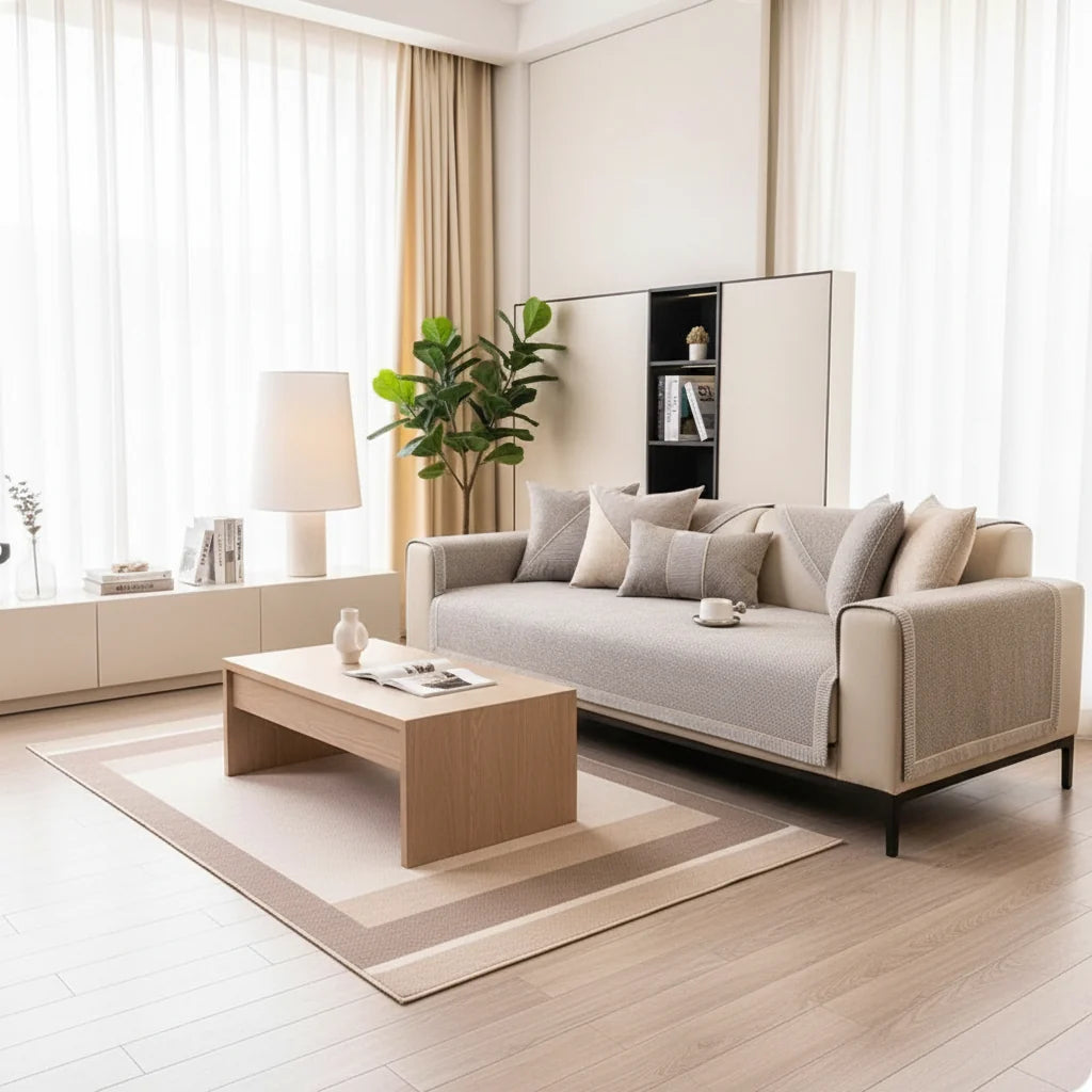 Cotton-Linen Sofa Cover with non-slip quilted protection — product image 4