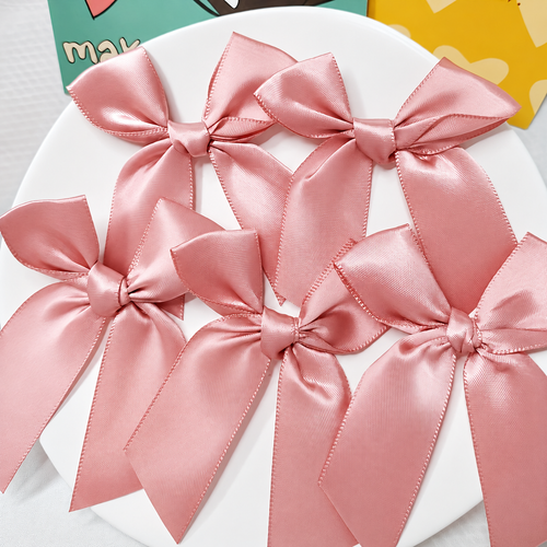 Satin Ribbon Bows | Polyester Gift Wrapping And Craft Decorations In Three Colors, 10 Pieces