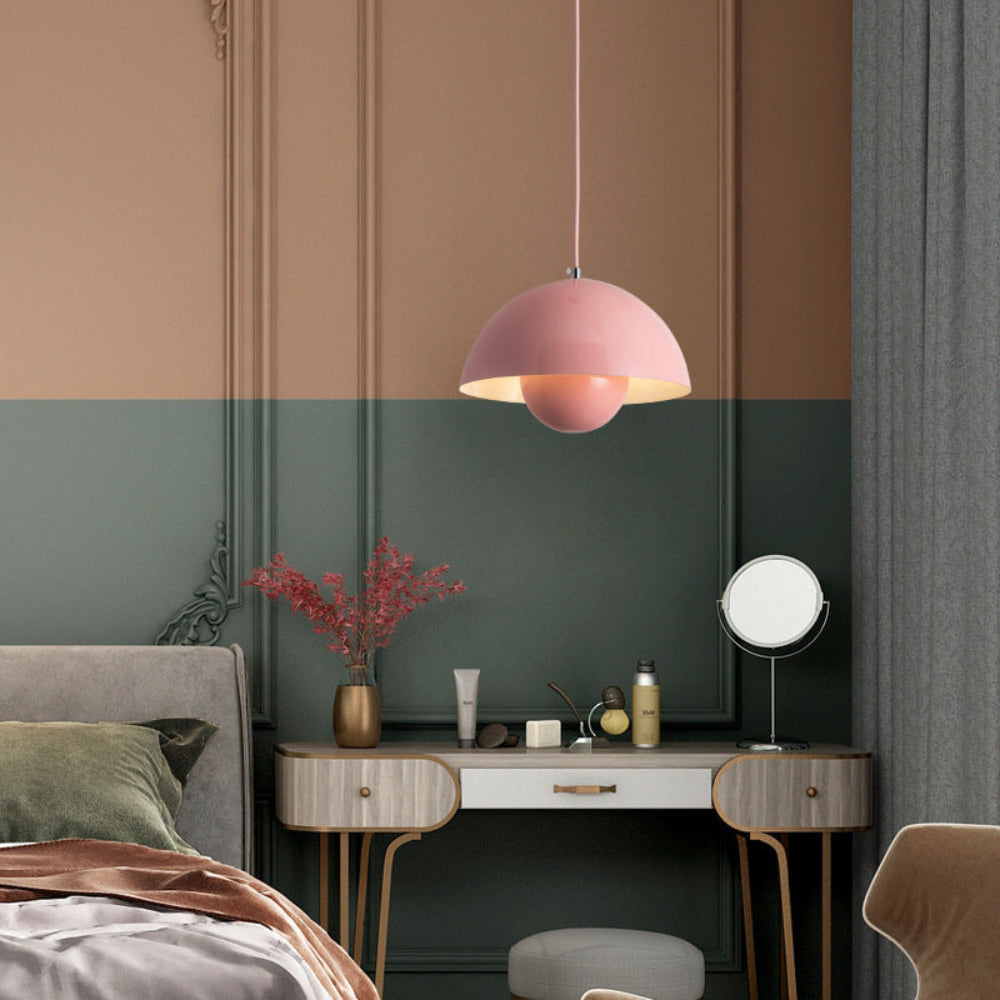 Scandinavian Color Dome Chandelier | Dimmable Metal Pendant Light image 11