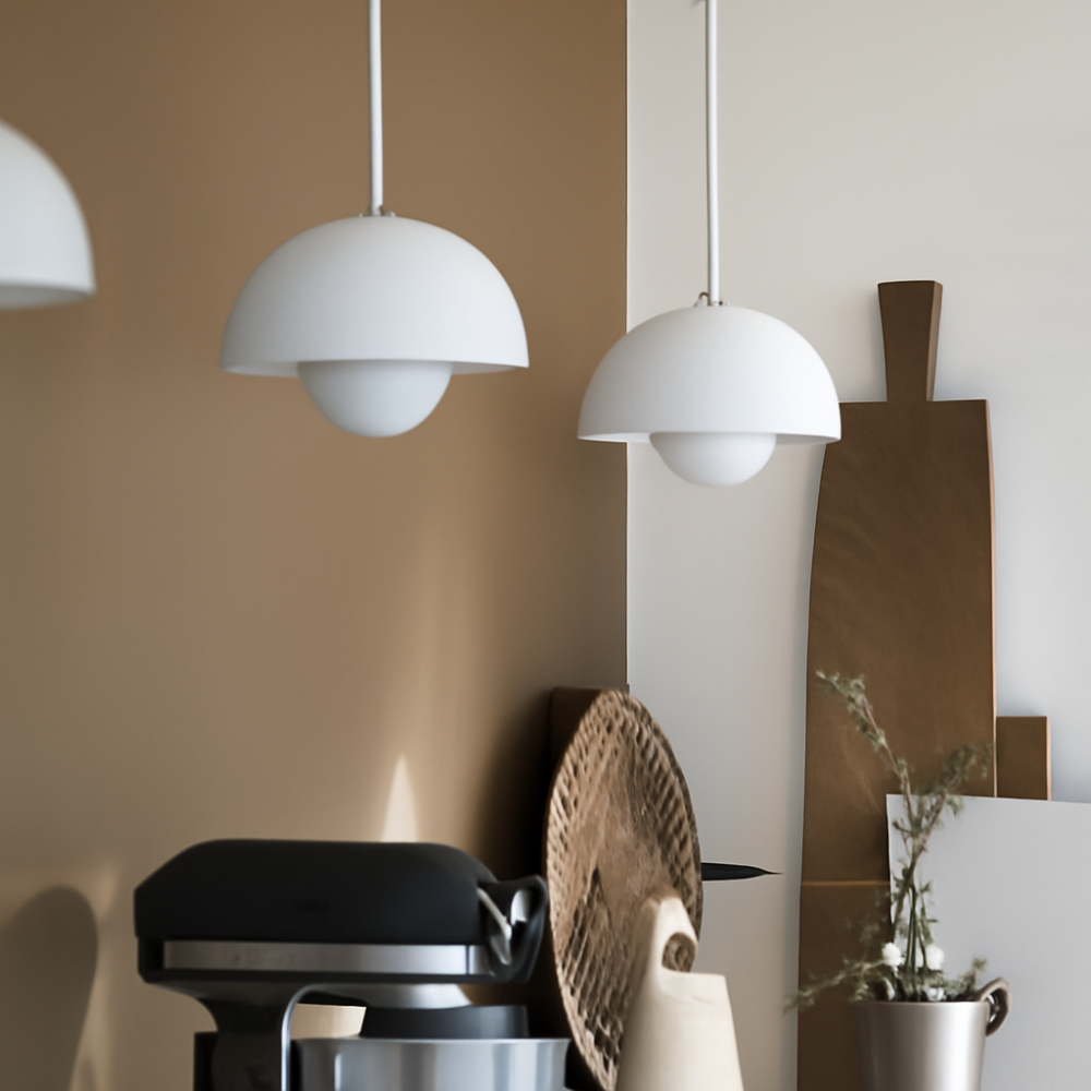 Scandinavian Color Dome Chandelier | Dimmable Metal Pendant Light image 5