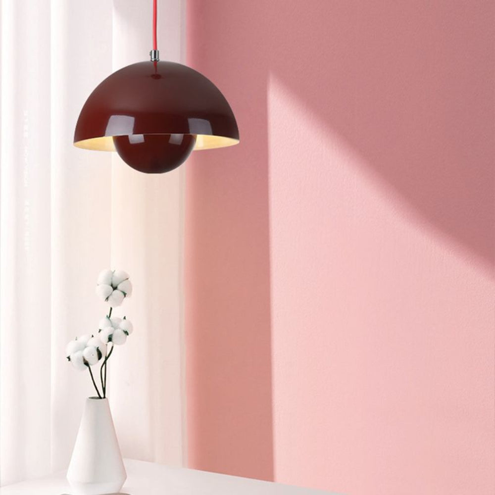 Scandinavian Color Dome Chandelier | Dimmable Metal Pendant Light image 8