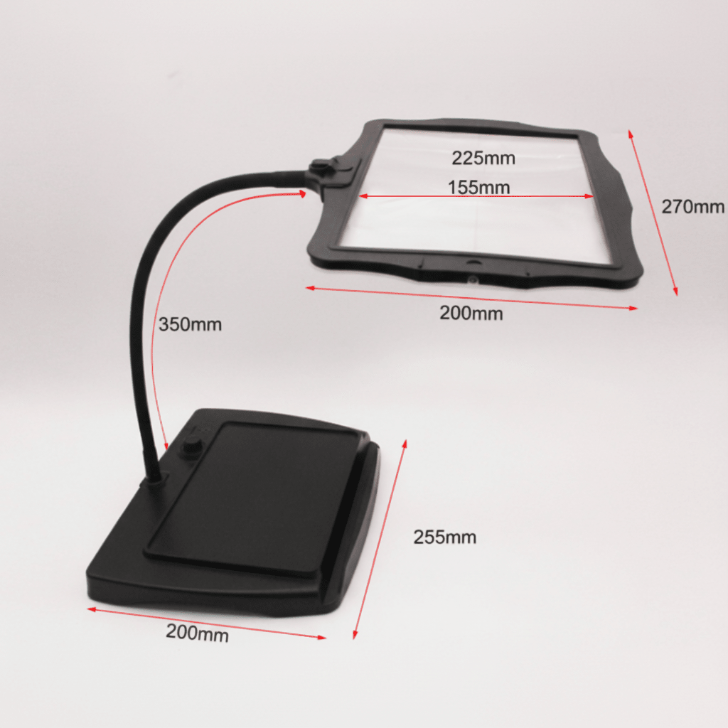 LED Desk Magnifier with rechargeable 3× work light — product image 2