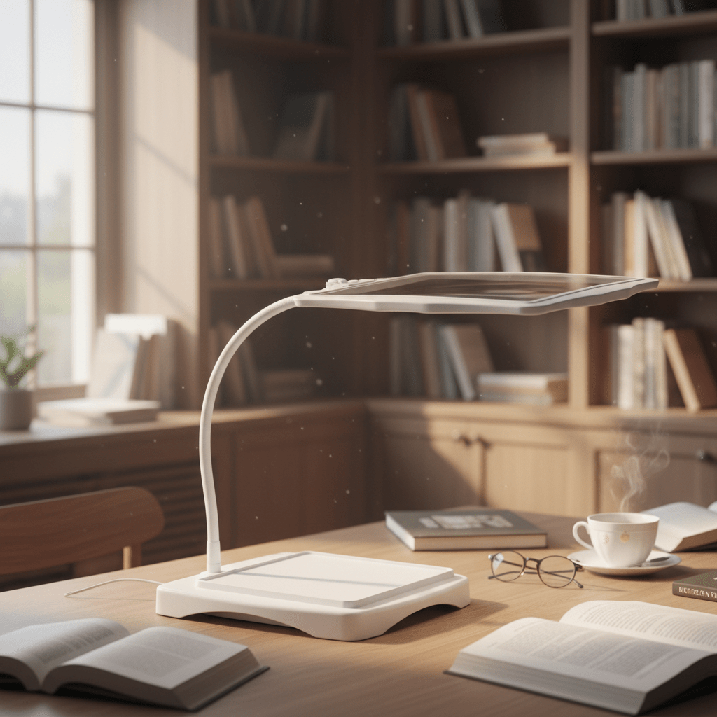 LED Desk Magnifier with rechargeable 3× work light — product image 4