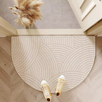 Beige semicircle door mat with layered arch pattern.