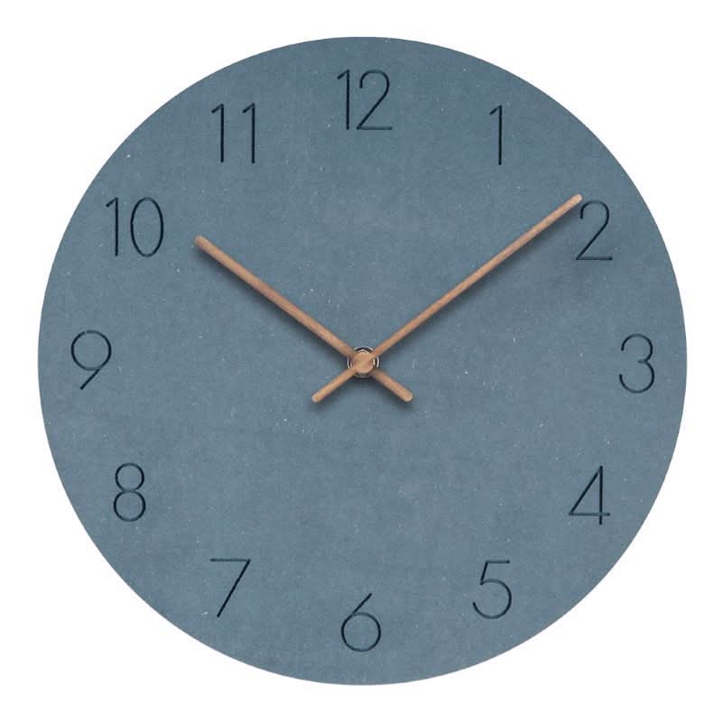 Silent 29 cm wall clock with MDF face and walnut wood hands, hero view.