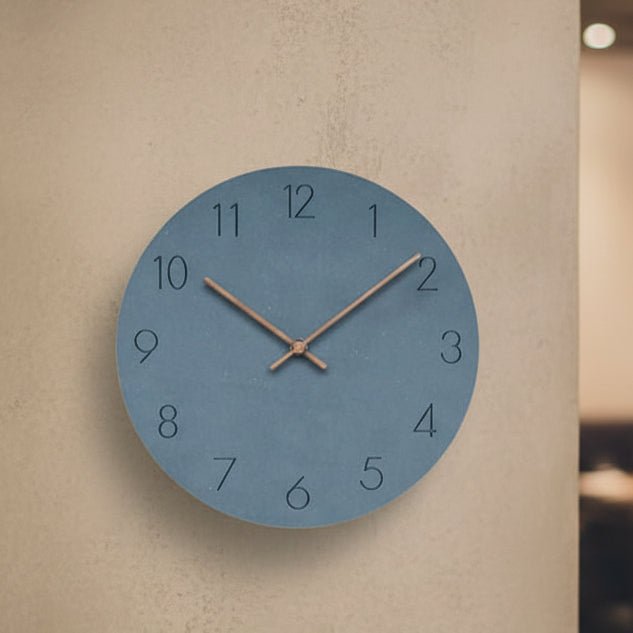 Silent 29 cm wall clock with MDF face and walnut wood hands, product detail 1.