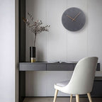 Silent 29 cm wall clock with MDF face and walnut wood hands, product detail 2.