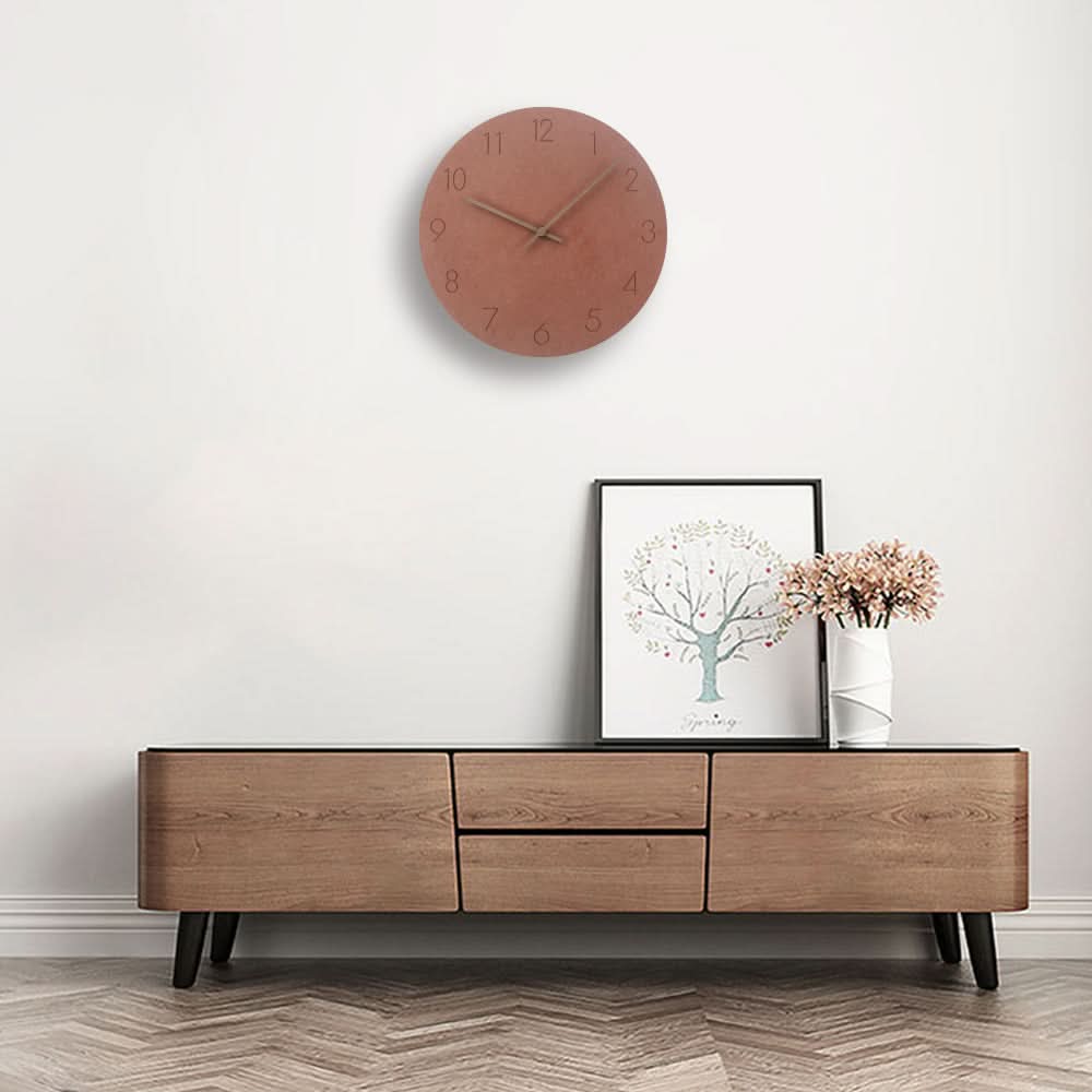Silent 29 cm wall clock with MDF face and walnut wood hands, product detail 3.