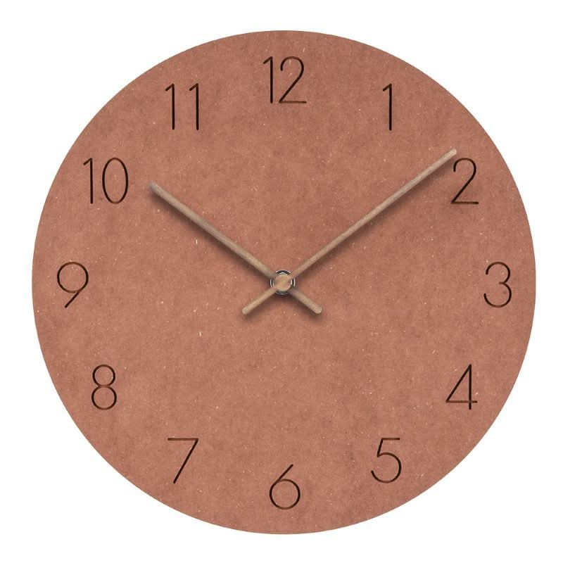 Silent 29 cm wall clock with MDF face and walnut wood hands, product detail 6.