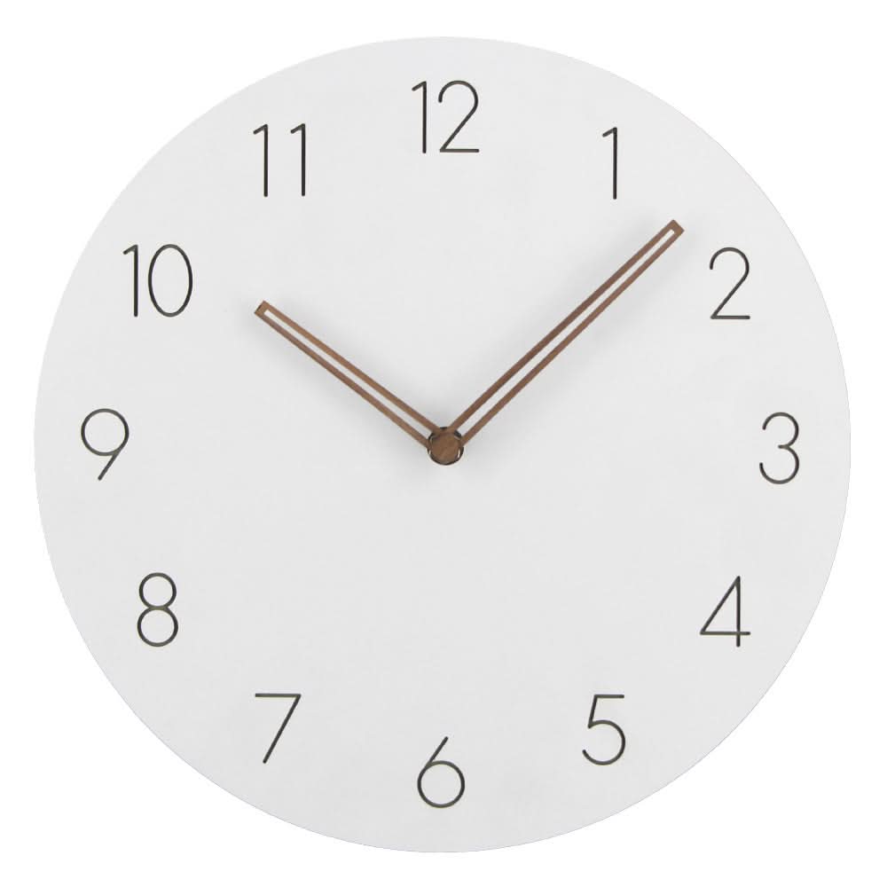 Silent 29 cm wall clock with MDF face and walnut wood hands, product detail 7.