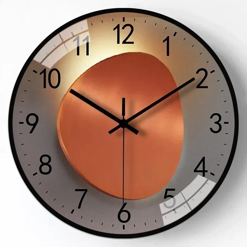 Silent wall clock presented with a silent quartz movement.