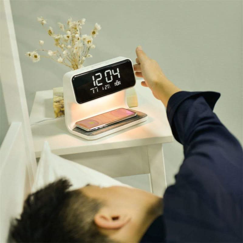 3-in-1 Alarm Clock Lamp | Wireless Charging Nightstand Light - Alarm Clock product view 5