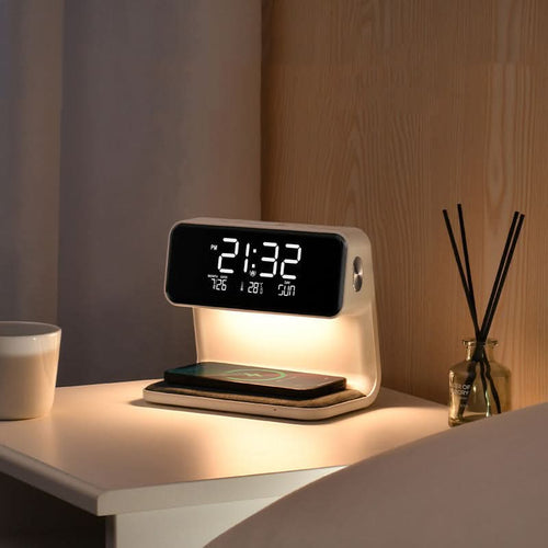 3-in-1 Alarm Clock Lamp | Wireless Charging Nightstand Light - Alarm Clock product view 1