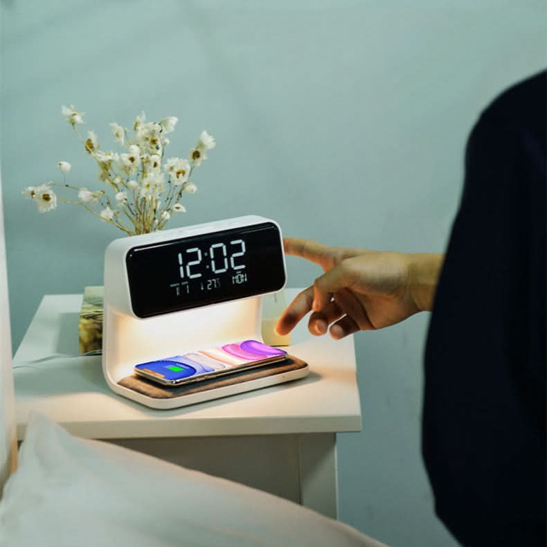 3-in-1 Alarm Clock Lamp | Wireless Charging Nightstand Light - Alarm Clock product view 6