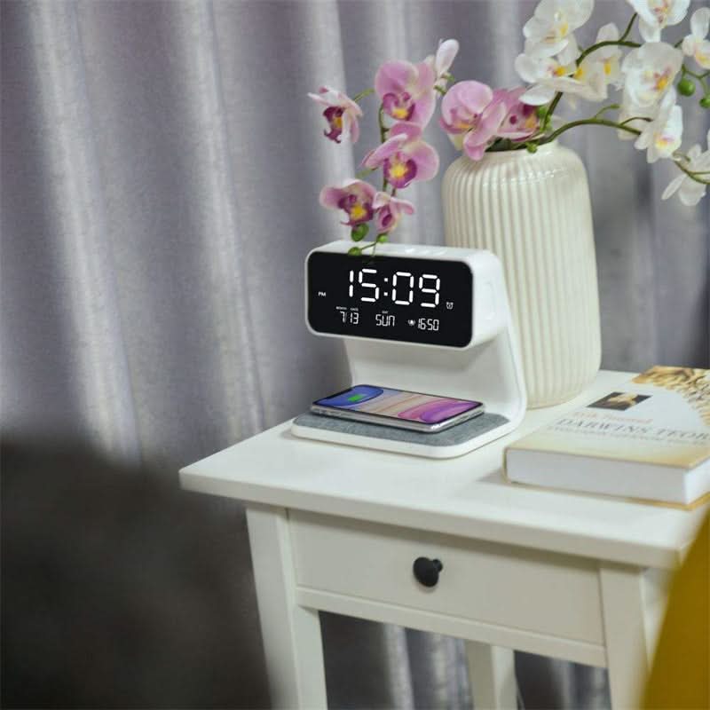 3-in-1 Alarm Clock Lamp | Wireless Charging Nightstand Light - Alarm Clock product view 4