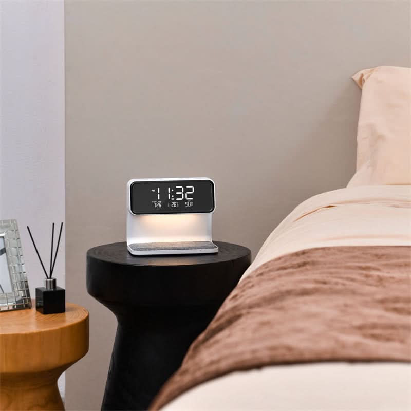 3-in-1 Alarm Clock Lamp | Wireless Charging Nightstand Light - Alarm Clock product view 3