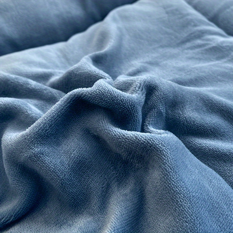 Close-up of the blue plush fabric texture