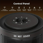 Black space heater rotary dial with mode and heat setting labels