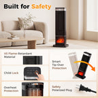 Space heater square style protection features graphic