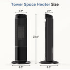 Space heater round style dimension diagram