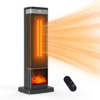 Space heater square black alternate product view with remote