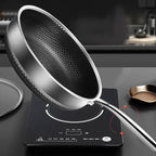 Stainless steel 316 frying pan with a double-sided honeycomb surface, product detail 5.