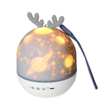Star projector night light with an antler detail and wrist strap