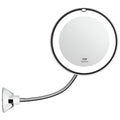 White 10X suction cup makeup mirror with LED light