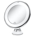 White suction cup makeup mirror with LED light