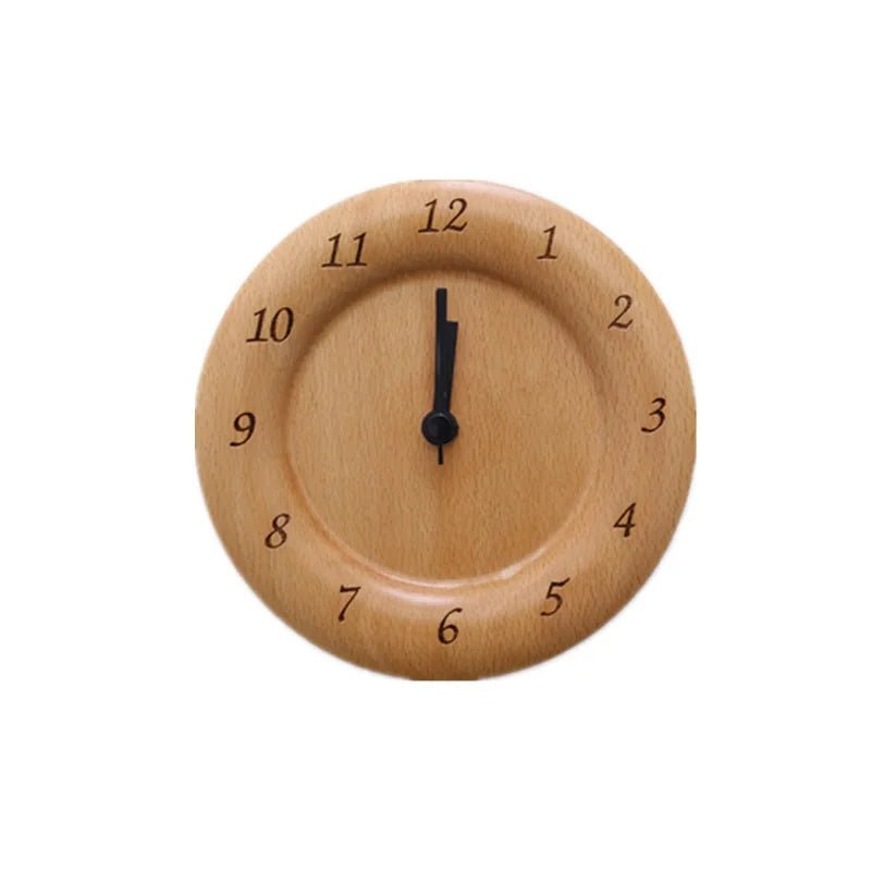 Beech Wood Alarm Clock | Silent Analog Bedside Clock - Alarm Clock product view 7