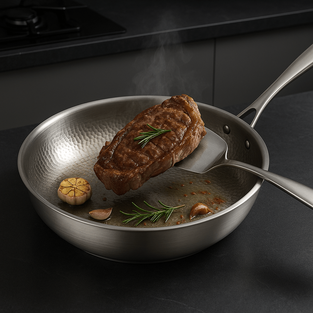 Stainless Steel Frying Pan with coating-free cookware — product image 3