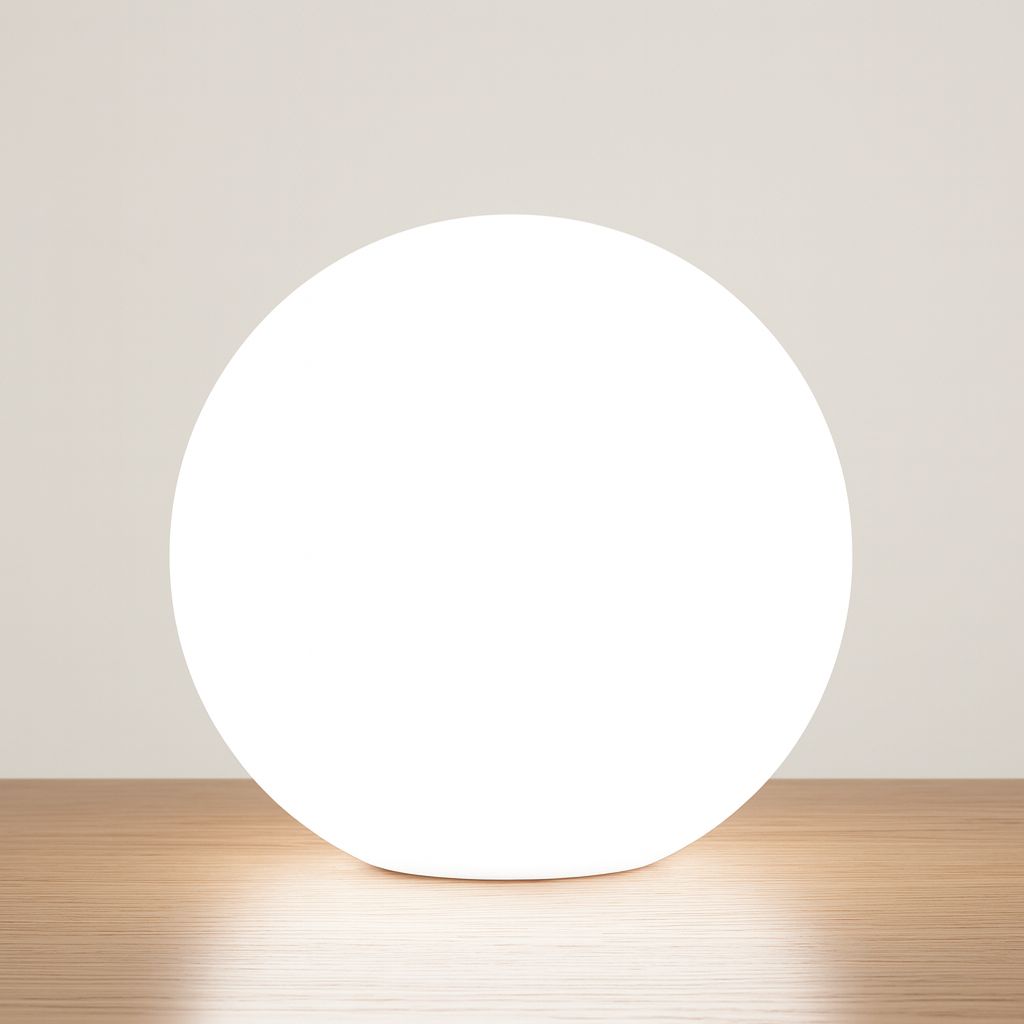Cordless LED moon table lamp in the 25 cm size.