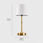 Table lamp dimensions graphic showing a 15.75 inch height and 6.25 inch width.
