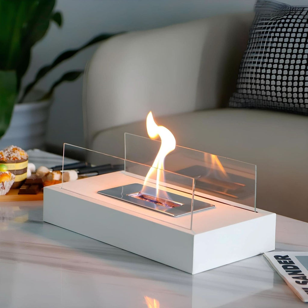 Tabletop Fireplace | Portable Bioethanol Burner, Stainless Steel, Black — product image 2
