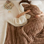 Throw Blanket | Plush Lambswool Texture, Soft Warm Design, Neutral Colors — product image 1