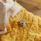 Throw Blanket | Plush Lambswool Texture, Soft Warm Design, Neutral Colors — product image 3