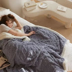 Throw Blanket | Plush Lambswool Texture, Soft Warm Design, Neutral Colors — product image 5