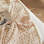 Throw Blanket | Plush Lambswool Texture, Soft Warm Design, Neutral Colors — product image 6