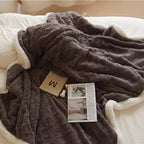 Throw Blanket | Plush Lambswool Texture, Soft Warm Design, Neutral Colors — product image 7