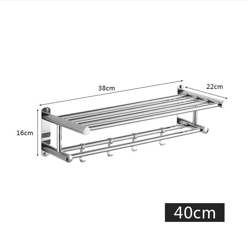 Towel rack shown in a dimension diagram for the 40 cm size.