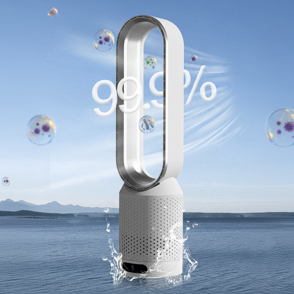 Tower Fan | Bladeless 3 in 1 Cooling, Oscillating Design, White Finish — product image 7