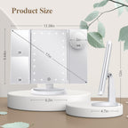 Touch controlled makeup mirror with illuminated center panel