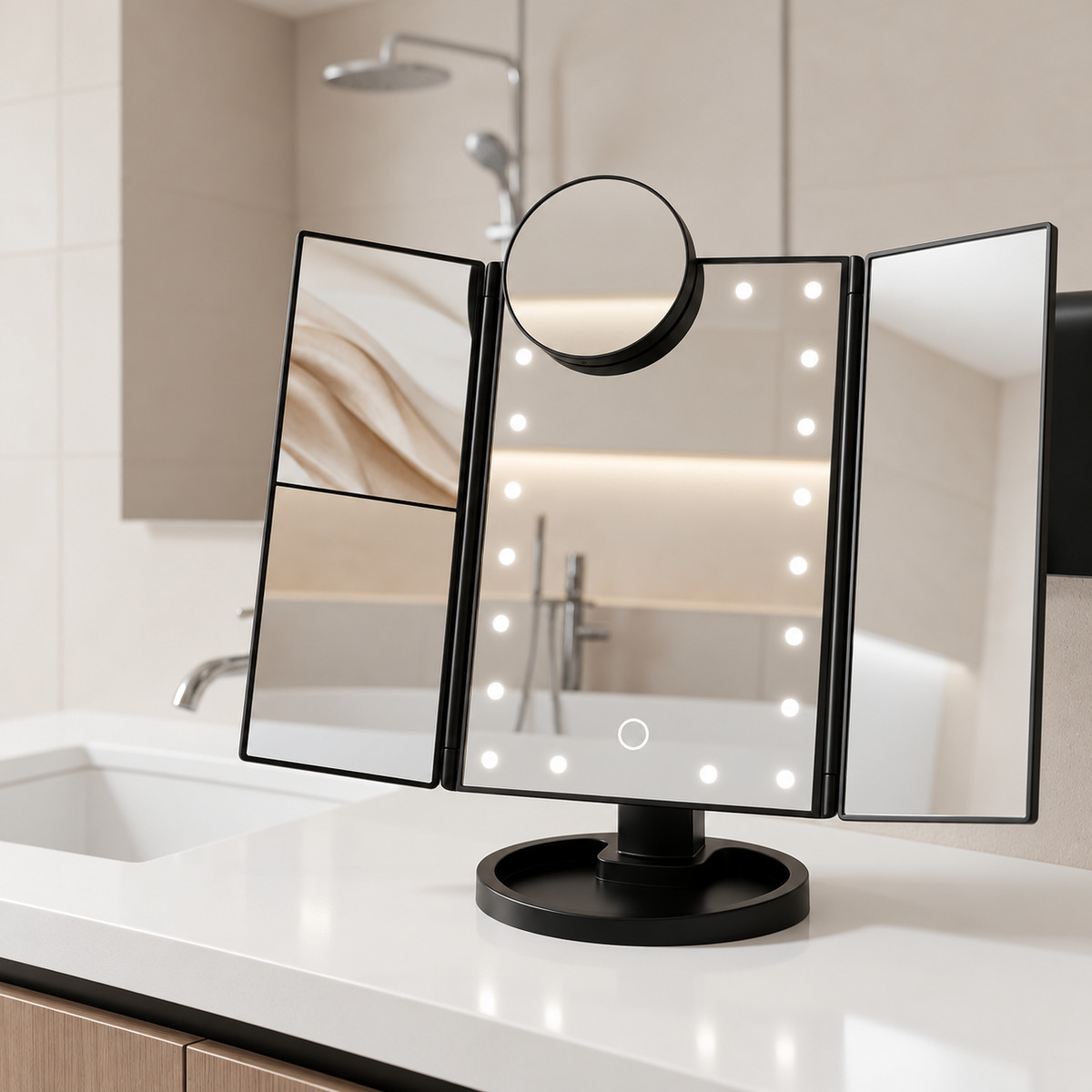 Makeup Mirror construction and placement details