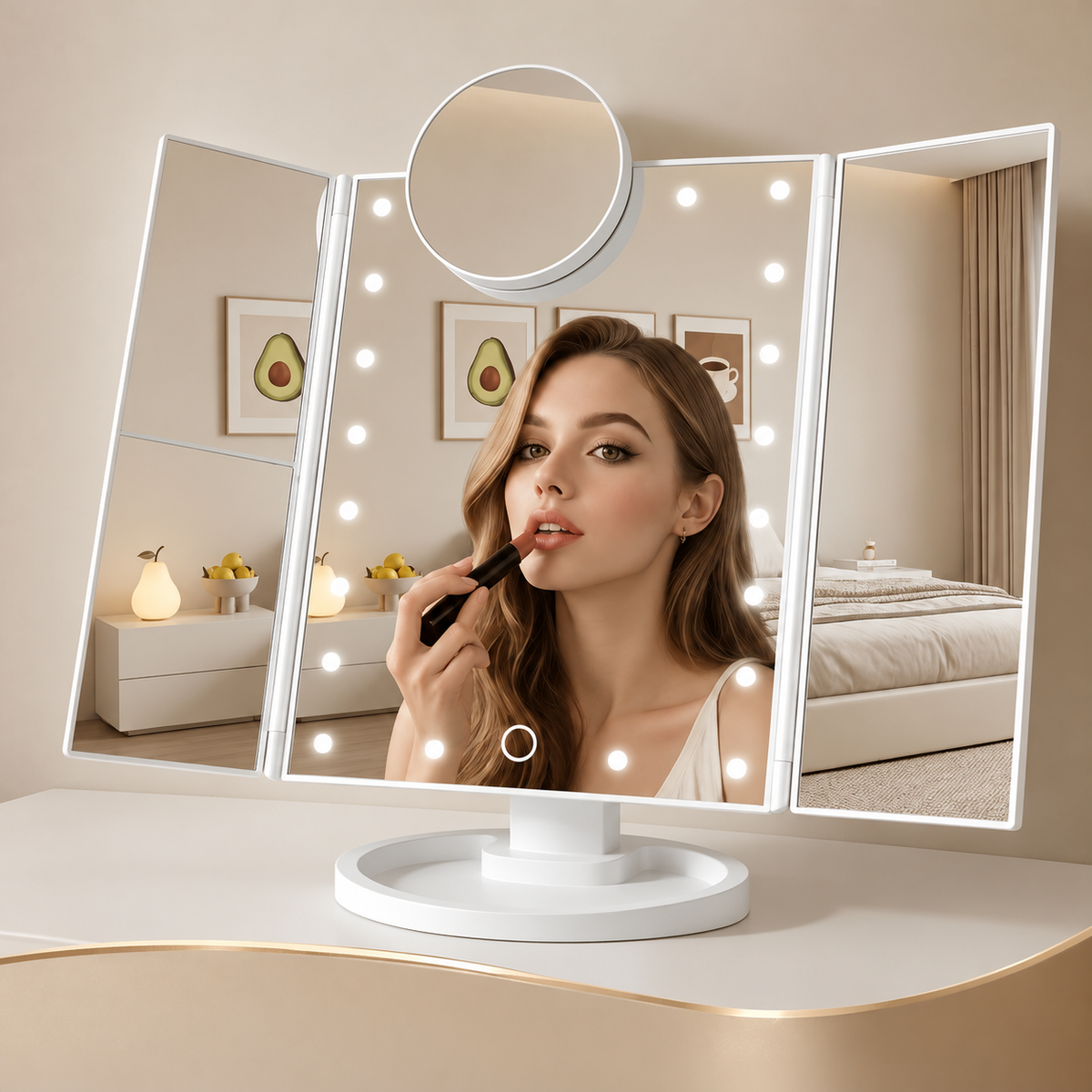 Makeup Mirror illuminated use view