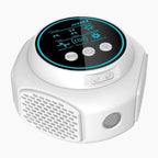 Ultrasonic rodent repeller presented in black and white color options.